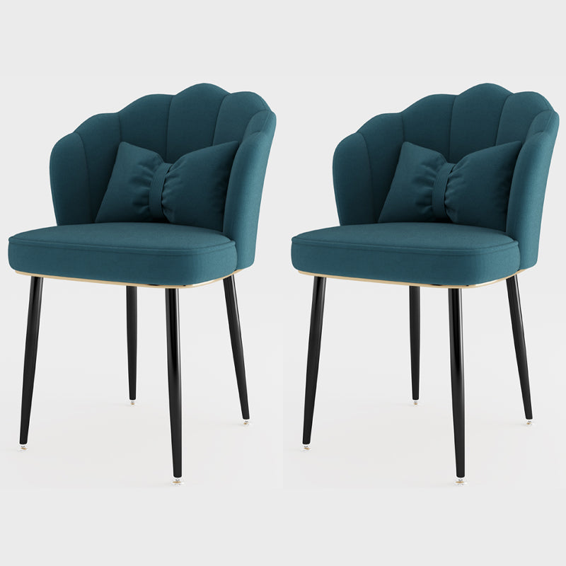 Metal Scandinavian Style Dining Side Chair Home Armless Solid Back Chair Blue 2 Piece Set Black Clearhalo ' kitchen&dining_furn' 'Dining Chairs' 'Dining Tables & Seating' 'dining_chair' 'furn' 'furn_dining_chair' 'Furniture' 'furniture_dining_chair' 'Kitchen & Dining Furniture' 'kitchen' 3968510