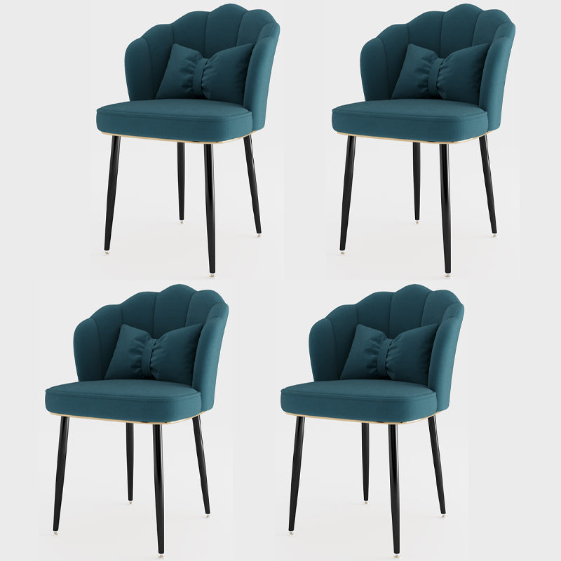 Metal Scandinavian Style Dining Side Chair Home Armless Solid Back Chair Blue 4 Piece Set Black Clearhalo ' kitchen&dining_furn' 'Dining Chairs' 'Dining Tables & Seating' 'dining_chair' 'furn' 'furn_dining_chair' 'Furniture' 'furniture_dining_chair' 'Kitchen & Dining Furniture' 'kitchen' 3968511
