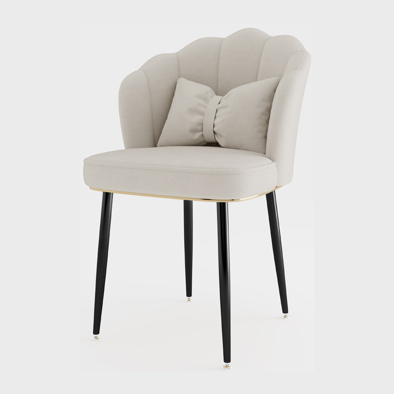 Metal Scandinavian Style Dining Side Chair Home Armless Solid Back Chair White 1 Piece Black Clearhalo ' kitchen&dining_furn' 'Dining Chairs' 'Dining Tables & Seating' 'dining_chair' 'furn' 'furn_dining_chair' 'Furniture' 'furniture_dining_chair' 'Kitchen & Dining Furniture' 'kitchen' 3968512