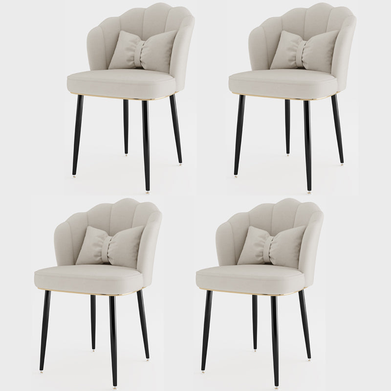 Metal Scandinavian Style Dining Side Chair Home Armless Solid Back Chair White 4 Piece Set Black Clearhalo ' kitchen&dining_furn' 'Dining Chairs' 'Dining Tables & Seating' 'dining_chair' 'furn' 'furn_dining_chair' 'Furniture' 'furniture_dining_chair' 'Kitchen & Dining Furniture' 'kitchen' 3968514