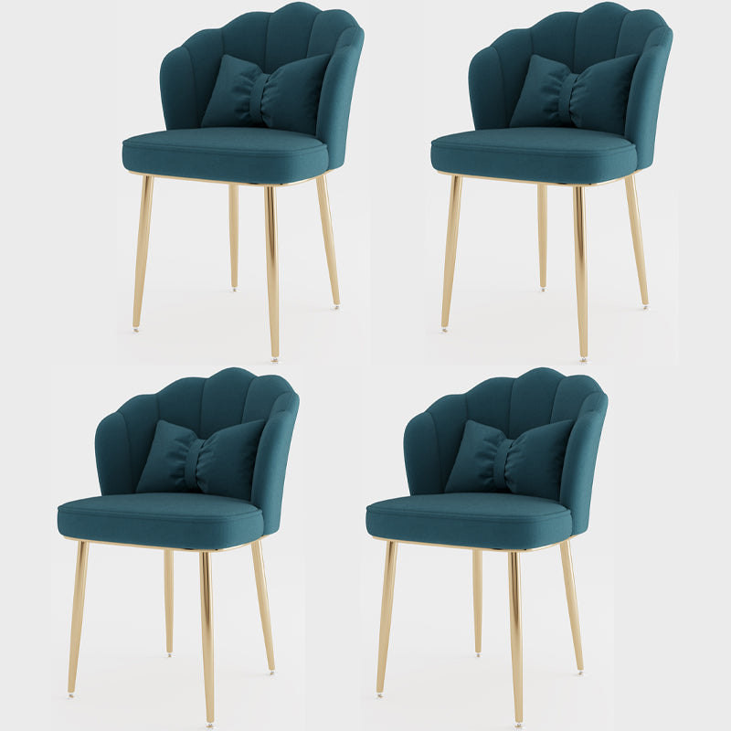 Metal Scandinavian Style Dining Side Chair Home Armless Solid Back Chair Blue 4 Piece Set Brass Gold Clearhalo ' kitchen&dining_furn' 'Dining Chairs' 'Dining Tables & Seating' 'dining_chair' 'furn' 'furn_dining_chair' 'Furniture' 'furniture_dining_chair' 'Kitchen & Dining Furniture' 'kitchen' 3968517