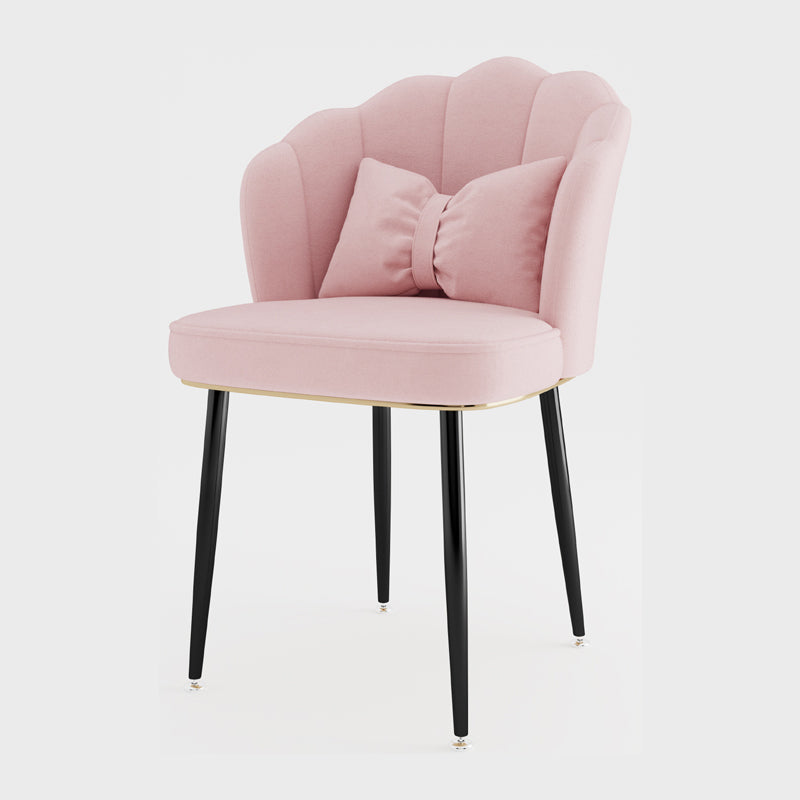 Metal Scandinavian Style Dining Side Chair Home Armless Solid Back Chair Pink 1 Piece Black Clearhalo ' kitchen&dining_furn' 'Dining Chairs' 'Dining Tables & Seating' 'dining_chair' 'furn' 'furn_dining_chair' 'Furniture' 'furniture_dining_chair' 'Kitchen & Dining Furniture' 'kitchen' 3968518