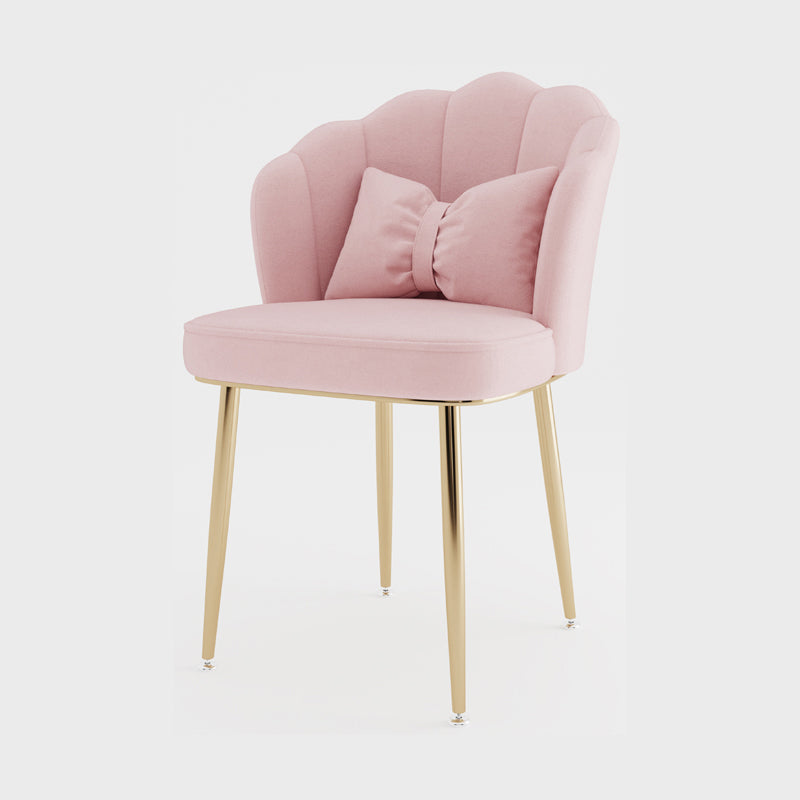 Metal Scandinavian Style Dining Side Chair Home Armless Solid Back Chair Pink 1 Piece Brass Gold Clearhalo ' kitchen&dining_furn' 'Dining Chairs' 'Dining Tables & Seating' 'dining_chair' 'furn' 'furn_dining_chair' 'Furniture' 'furniture_dining_chair' 'Kitchen & Dining Furniture' 'kitchen' 3968521