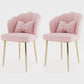 Metal Scandinavian Style Dining Side Chair Home Armless Solid Back Chair Pink 2 Piece Set Brass Gold Clearhalo ' kitchen&dining_furn' 'Dining Chairs' 'Dining Tables & Seating' 'dining_chair' 'furn' 'furn_dining_chair' 'Furniture' 'furniture_dining_chair' 'Kitchen & Dining Furniture' 'kitchen' 3968522