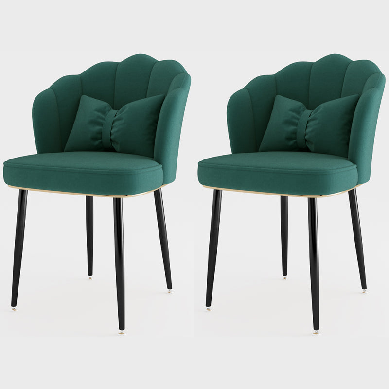Metal Scandinavian Style Dining Side Chair Home Armless Solid Back Chair Green 2 Piece Set Black Clearhalo ' kitchen&dining_furn' 'Dining Chairs' 'Dining Tables & Seating' 'dining_chair' 'furn' 'furn_dining_chair' 'Furniture' 'furniture_dining_chair' 'Kitchen & Dining Furniture' 'kitchen' 3968528