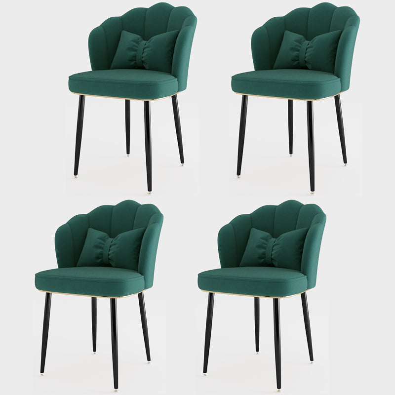 Metal Scandinavian Style Dining Side Chair Home Armless Solid Back Chair Green 4 Piece Set Black Clearhalo ' kitchen&dining_furn' 'Dining Chairs' 'Dining Tables & Seating' 'dining_chair' 'furn' 'furn_dining_chair' 'Furniture' 'furniture_dining_chair' 'Kitchen & Dining Furniture' 'kitchen' 3968529