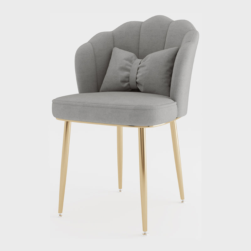 Metal Scandinavian Style Dining Side Chair Home Armless Solid Back Chair Light Gray 1 Piece Brass Gold Clearhalo ' kitchen&dining_furn' 'Dining Chairs' 'Dining Tables & Seating' 'dining_chair' 'furn' 'furn_dining_chair' 'Furniture' 'furniture_dining_chair' 'Kitchen & Dining Furniture' 'kitchen' 3968530