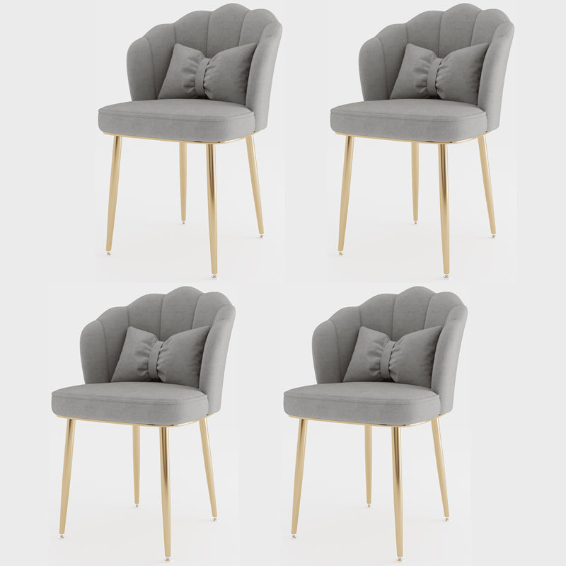 Metal Scandinavian Style Dining Side Chair Home Armless Solid Back Chair Light Gray 4 Piece Set Brass Gold Clearhalo ' kitchen&dining_furn' 'Dining Chairs' 'Dining Tables & Seating' 'dining_chair' 'furn' 'furn_dining_chair' 'Furniture' 'furniture_dining_chair' 'Kitchen & Dining Furniture' 'kitchen' 3968532