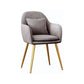 Scandinavian Style Metal Dining Chair Bedroom Upholstered Chair with Arm Grey 1 Piece Brass Gold Clearhalo ' kitchen&dining_furn' 'Dining Chairs' 'Dining Tables & Seating' 'dining_chair' 'furn' 'furn_dining_chair' 'Furniture' 'furniture_dining_chair' 'Kitchen & Dining Furniture' 'kitchen' 3968538