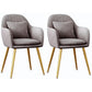 Scandinavian Style Metal Dining Chair Bedroom Upholstered Chair with Arm Grey 2 Piece Set Brass Gold Clearhalo ' kitchen&dining_furn' 'Dining Chairs' 'Dining Tables & Seating' 'dining_chair' 'furn' 'furn_dining_chair' 'Furniture' 'furniture_dining_chair' 'Kitchen & Dining Furniture' 'kitchen' 3968540