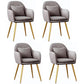 Scandinavian Style Metal Dining Chair Bedroom Upholstered Chair with Arm Grey 4 Piece Set Brass Gold Clearhalo ' kitchen&dining_furn' 'Dining Chairs' 'Dining Tables & Seating' 'dining_chair' 'furn' 'furn_dining_chair' 'Furniture' 'furniture_dining_chair' 'Kitchen & Dining Furniture' 'kitchen' 3968541