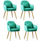 Scandinavian Style Metal Dining Chair Bedroom Upholstered Chair with Arm Green 4 Piece Set Brass Gold Clearhalo ' kitchen&dining_furn' 'Dining Chairs' 'Dining Tables & Seating' 'dining_chair' 'furn' 'furn_dining_chair' 'Furniture' 'furniture_dining_chair' 'Kitchen & Dining Furniture' 'kitchen' 3968547
