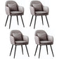 Scandinavian Style Metal Dining Chair Bedroom Upholstered Chair with Arm Grey 4 Piece Set Black Clearhalo ' kitchen&dining_furn' 'Dining Chairs' 'Dining Tables & Seating' 'dining_chair' 'furn' 'furn_dining_chair' 'Furniture' 'furniture_dining_chair' 'Kitchen & Dining Furniture' 'kitchen' 3968553