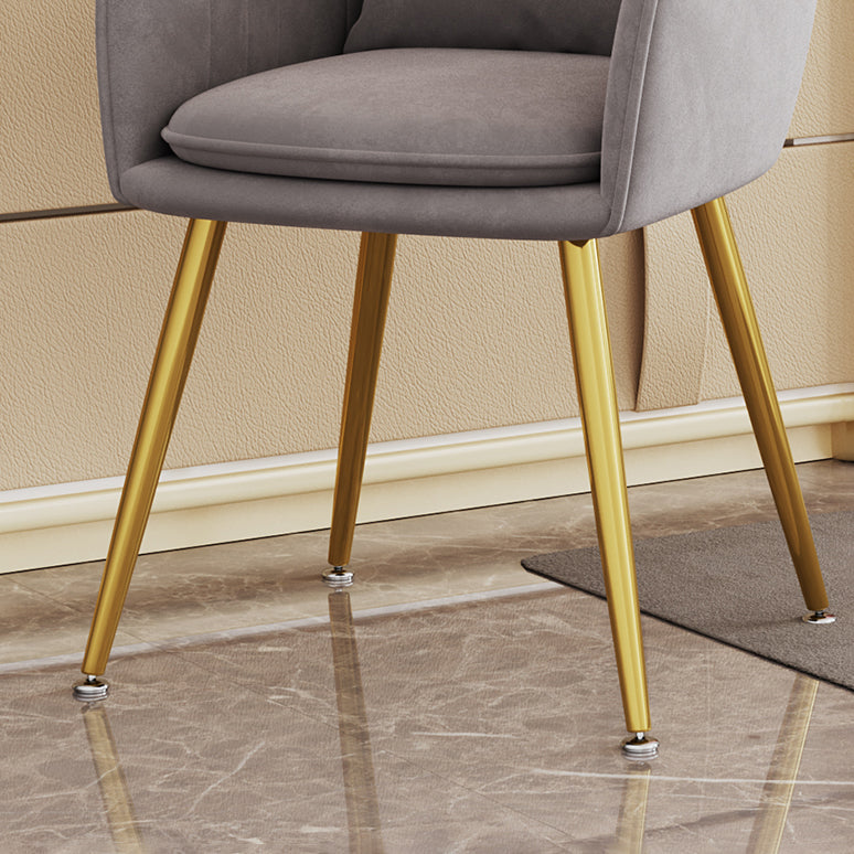 Scandinavian Style Metal Dining Chair Bedroom Upholstered Chair with Arm Clearhalo ' kitchen&dining_furn' 'Dining Chairs' 'Dining Tables & Seating' 'dining_chair' 'furn' 'furn_dining_chair' 'Furniture' 'furniture_dining_chair' 'Kitchen & Dining Furniture' 'kitchen' 3968554