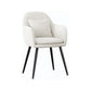 Scandinavian Style Metal Dining Chair Bedroom Upholstered Chair with Arm White 1 Piece Black Clearhalo ' kitchen&dining_furn' 'Dining Chairs' 'Dining Tables & Seating' 'dining_chair' 'furn' 'furn_dining_chair' 'Furniture' 'furniture_dining_chair' 'Kitchen & Dining Furniture' 'kitchen' 3968562