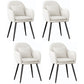 Scandinavian Style Metal Dining Chair Bedroom Upholstered Chair with Arm White 4 Piece Set Black Clearhalo ' kitchen&dining_furn' 'Dining Chairs' 'Dining Tables & Seating' 'dining_chair' 'furn' 'furn_dining_chair' 'Furniture' 'furniture_dining_chair' 'Kitchen & Dining Furniture' 'kitchen' 3968564
