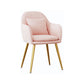 Scandinavian Style Metal Dining Chair Bedroom Upholstered Chair with Arm Pink 1 Piece Brass Gold Clearhalo ' kitchen&dining_furn' 'Dining Chairs' 'Dining Tables & Seating' 'dining_chair' 'furn' 'furn_dining_chair' 'Furniture' 'furniture_dining_chair' 'Kitchen & Dining Furniture' 'kitchen' 3968565