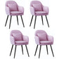 Scandinavian Style Metal Dining Chair Bedroom Upholstered Chair with Arm Purple 4 Piece Set Black Clearhalo ' kitchen&dining_furn' 'Dining Chairs' 'Dining Tables & Seating' 'dining_chair' 'furn' 'furn_dining_chair' 'Furniture' 'furniture_dining_chair' 'Kitchen & Dining Furniture' 'kitchen' 3968570
