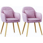 Scandinavian Style Metal Dining Chair Bedroom Upholstered Chair with Arm Purple 2 Piece Set Brass Gold Clearhalo ' kitchen&dining_furn' 'Dining Chairs' 'Dining Tables & Seating' 'dining_chair' 'furn' 'furn_dining_chair' 'Furniture' 'furniture_dining_chair' 'Kitchen & Dining Furniture' 'kitchen' 3968572