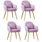 Scandinavian Style Metal Dining Chair Bedroom Upholstered Chair with Arm Purple 4 Piece Set Brass Gold Clearhalo ' kitchen&dining_furn' 'Dining Chairs' 'Dining Tables & Seating' 'dining_chair' 'furn' 'furn_dining_chair' 'Furniture' 'furniture_dining_chair' 'Kitchen & Dining Furniture' 'kitchen' 3968573