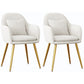 Scandinavian Style Metal Dining Chair Bedroom Upholstered Chair with Arm White 2 Piece Set Brass Gold Clearhalo ' kitchen&dining_furn' 'Dining Chairs' 'Dining Tables & Seating' 'dining_chair' 'furn' 'furn_dining_chair' 'Furniture' 'furniture_dining_chair' 'Kitchen & Dining Furniture' 'kitchen' 3968578