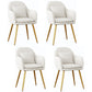 Scandinavian Style Metal Dining Chair Bedroom Upholstered Chair with Arm White 4 Piece Set Brass Gold Clearhalo ' kitchen&dining_furn' 'Dining Chairs' 'Dining Tables & Seating' 'dining_chair' 'furn' 'furn_dining_chair' 'Furniture' 'furniture_dining_chair' 'Kitchen & Dining Furniture' 'kitchen' 3968579