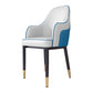 Scandinavian Style Dining Chair Upholstered Dining Room Metal Chair with Arm White-Blue 1 Piece Clearhalo ' kitchen&dining_furn' 'Dining Chairs' 'Dining Tables & Seating' 'dining_chair' 'furn' 'furn_dining_chair' 'Furniture' 'furniture_dining_chair' 'Kitchen & Dining Furniture' 'kitchen' 3968582