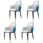 Scandinavian Style Dining Chair Upholstered Dining Room Metal Chair with Arm White-Blue 4 Piece Set Clearhalo ' kitchen&dining_furn' 'Dining Chairs' 'Dining Tables & Seating' 'dining_chair' 'furn' 'furn_dining_chair' 'Furniture' 'furniture_dining_chair' 'Kitchen & Dining Furniture' 'kitchen' 3968585