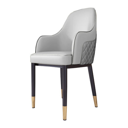 Scandinavian Style Dining Chair Upholstered Dining Room Metal Chair with Arm Grey 1 Piece Clearhalo ' kitchen&dining_furn' 'Dining Chairs' 'Dining Tables & Seating' 'dining_chair' 'furn' 'furn_dining_chair' 'Furniture' 'furniture_dining_chair' 'Kitchen & Dining Furniture' 'kitchen' 3968587
