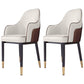 Scandinavian Style Dining Chair Upholstered Dining Room Metal Chair with Arm Beige-Coffee 2 Piece Set Clearhalo ' kitchen&dining_furn' 'Dining Chairs' 'Dining Tables & Seating' 'dining_chair' 'furn' 'furn_dining_chair' 'Furniture' 'furniture_dining_chair' 'Kitchen & Dining Furniture' 'kitchen' 3968595