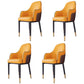 Scandinavian Style Dining Chair Upholstered Dining Room Metal Chair with Arm Khaki-Orange 4 Piece Set Clearhalo ' kitchen&dining_furn' 'Dining Chairs' 'Dining Tables & Seating' 'dining_chair' 'furn' 'furn_dining_chair' 'Furniture' 'furniture_dining_chair' 'Kitchen & Dining Furniture' 'kitchen' 3968599