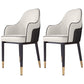 Scandinavian Style Dining Chair Upholstered Dining Room Metal Chair with Arm White-Black 2 Piece Set Clearhalo ' kitchen&dining_furn' 'Dining Chairs' 'Dining Tables & Seating' 'dining_chair' 'furn' 'furn_dining_chair' 'Furniture' 'furniture_dining_chair' 'Kitchen & Dining Furniture' 'kitchen' 3968607