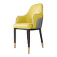 Scandinavian Style Dining Chair Upholstered Dining Room Metal Chair with Arm Yellow-Gray 1 Piece Clearhalo ' kitchen&dining_furn' 'Dining Chairs' 'Dining Tables & Seating' 'dining_chair' 'furn' 'furn_dining_chair' 'Furniture' 'furniture_dining_chair' 'Kitchen & Dining Furniture' 'kitchen' 3968609