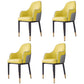 Scandinavian Style Dining Chair Upholstered Dining Room Metal Chair with Arm Yellow-Gray 4 Piece Set Clearhalo ' kitchen&dining_furn' 'Dining Chairs' 'Dining Tables & Seating' 'dining_chair' 'furn' 'furn_dining_chair' 'Furniture' 'furniture_dining_chair' 'Kitchen & Dining Furniture' 'kitchen' 3968611