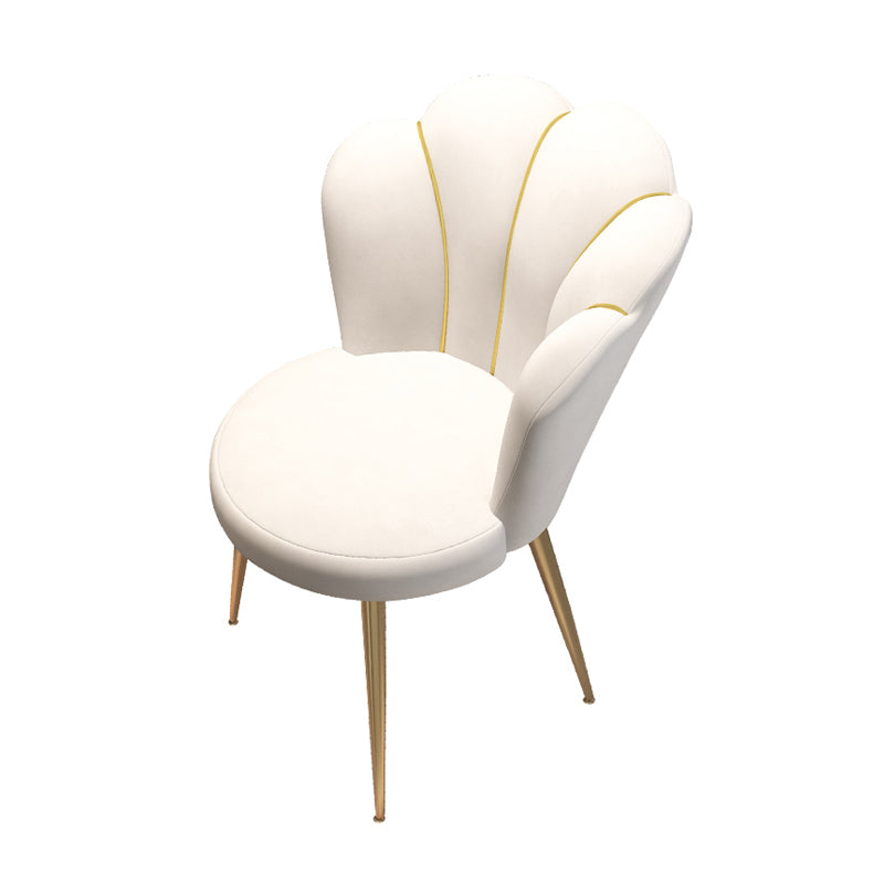 Nordic Metal Dining Room Chair Upholstered Linen Fabric Velvet Armless Single Chair Clearhalo ' kitchen&dining_furn' 'Dining Chairs' 'Dining Tables & Seating' 'dining_chair' 'furn' 'furn_dining_chair' 'Furniture' 'furniture_dining_chair' 'Kitchen & Dining Furniture' 'kitchen' 3968622