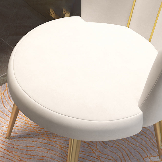 Nordic Metal Dining Room Chair Upholstered Linen Fabric Velvet Armless Single Chair Clearhalo ' kitchen&dining_furn' 'Dining Chairs' 'Dining Tables & Seating' 'dining_chair' 'furn' 'furn_dining_chair' 'Furniture' 'furniture_dining_chair' 'Kitchen & Dining Furniture' 'kitchen' 3968626