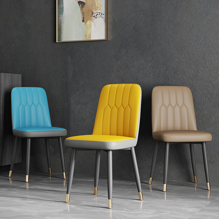 Scandinavian Style Metal Dining Chair Dining Room Armless Solid Back Chair Clearhalo ' kitchen&dining_furn' 'Dining Chairs' 'Dining Tables & Seating' 'dining_chair' 'furn' 'furn_dining_chair' 'Furniture' 'furniture_dining_chair' 'Kitchen & Dining Furniture' 'kitchen' 3968630