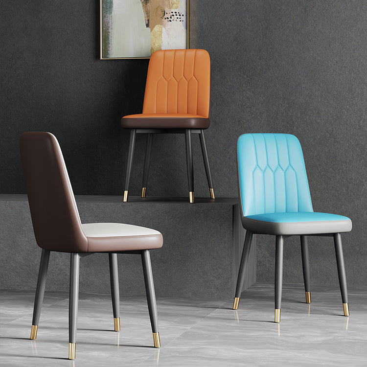 Scandinavian Style Metal Dining Chair Dining Room Armless Solid Back Chair Clearhalo ' kitchen&dining_furn' 'Dining Chairs' 'Dining Tables & Seating' 'dining_chair' 'furn' 'furn_dining_chair' 'Furniture' 'furniture_dining_chair' 'Kitchen & Dining Furniture' 'kitchen' 3968633