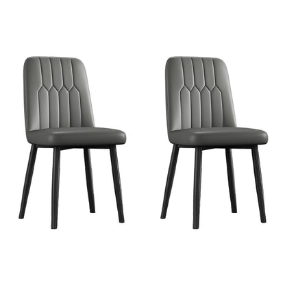 Scandinavian Style Metal Dining Chair Dining Room Armless Solid Back Chair Dark Gray 2 Piece Set Black Clearhalo ' kitchen&dining_furn' 'Dining Chairs' 'Dining Tables & Seating' 'dining_chair' 'furn' 'furn_dining_chair' 'Furniture' 'furniture_dining_chair' 'Kitchen & Dining Furniture' 'kitchen' 3968636