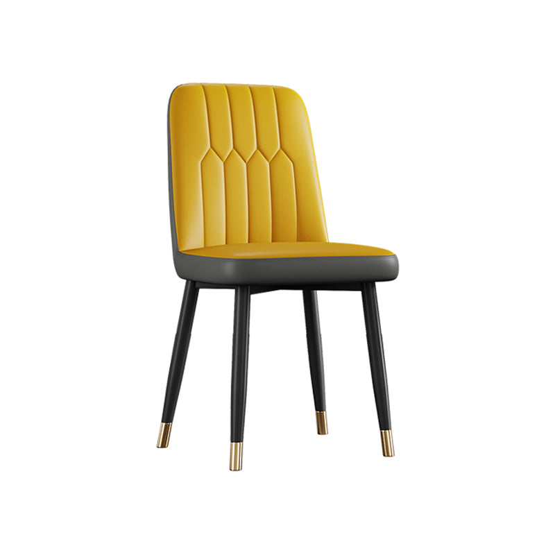 Scandinavian Style Metal Dining Chair Dining Room Armless Solid Back Chair Clearhalo ' kitchen&dining_furn' 'Dining Chairs' 'Dining Tables & Seating' 'dining_chair' 'furn' 'furn_dining_chair' 'Furniture' 'furniture_dining_chair' 'Kitchen & Dining Furniture' 'kitchen' 3968638