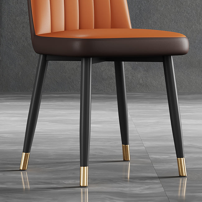 Scandinavian Style Metal Dining Chair Dining Room Armless Solid Back Chair Clearhalo ' kitchen&dining_furn' 'Dining Chairs' 'Dining Tables & Seating' 'dining_chair' 'furn' 'furn_dining_chair' 'Furniture' 'furniture_dining_chair' 'Kitchen & Dining Furniture' 'kitchen' 3968646