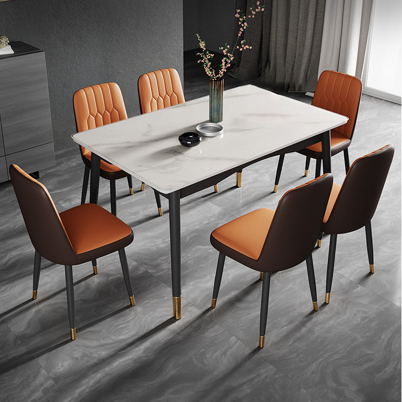 Scandinavian Style Metal Dining Chair Dining Room Armless Solid Back Chair Clearhalo ' kitchen&dining_furn' 'Dining Chairs' 'Dining Tables & Seating' 'dining_chair' 'furn' 'furn_dining_chair' 'Furniture' 'furniture_dining_chair' 'Kitchen & Dining Furniture' 'kitchen' 3968648
