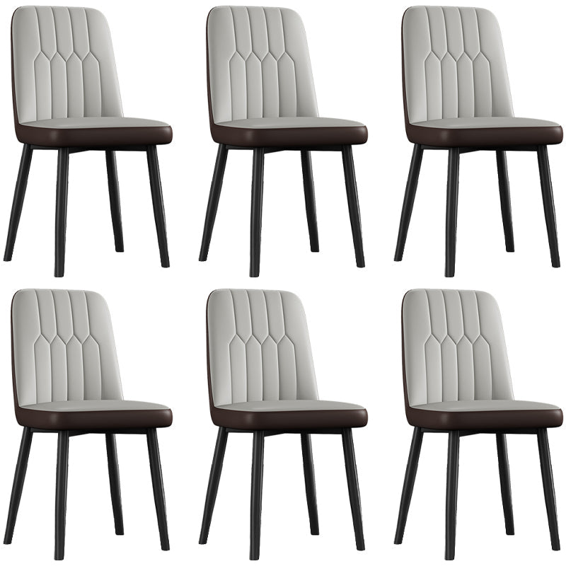 Scandinavian Style Metal Dining Chair Dining Room Armless Solid Back Chair Grey 6 Piece Set Black Clearhalo ' kitchen&dining_furn' 'Dining Chairs' 'Dining Tables & Seating' 'dining_chair' 'furn' 'furn_dining_chair' 'Furniture' 'furniture_dining_chair' 'Kitchen & Dining Furniture' 'kitchen' 3968660