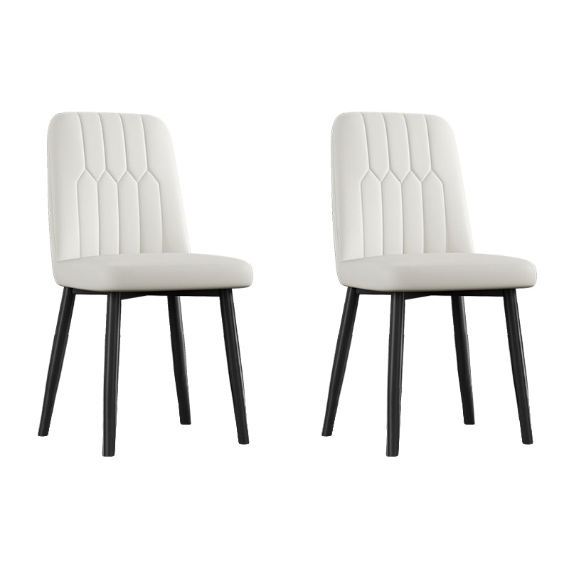 Scandinavian Style Metal Dining Chair Dining Room Armless Solid Back Chair White 2 Piece Set Black Clearhalo ' kitchen&dining_furn' 'Dining Chairs' 'Dining Tables & Seating' 'dining_chair' 'furn' 'furn_dining_chair' 'Furniture' 'furniture_dining_chair' 'Kitchen & Dining Furniture' 'kitchen' 3968667