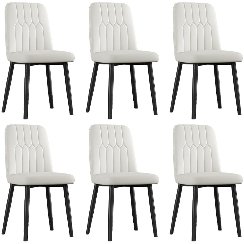 Scandinavian Style Metal Dining Chair Dining Room Armless Solid Back Chair White 6 Piece Set Black Clearhalo ' kitchen&dining_furn' 'Dining Chairs' 'Dining Tables & Seating' 'dining_chair' 'furn' 'furn_dining_chair' 'Furniture' 'furniture_dining_chair' 'Kitchen & Dining Furniture' 'kitchen' 3968669