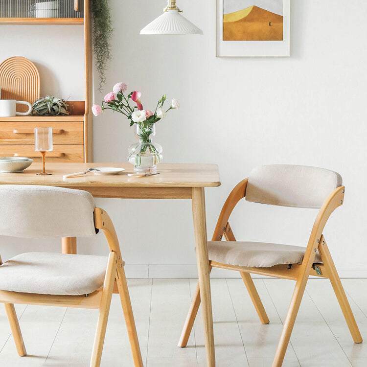 Scandinavian Home Side Chair Upholstered Open Back Wood Folding Dining Room Chair Clearhalo ' kitchen&dining_furn' 'Dining Chairs' 'Dining Tables & Seating' 'dining_chair' 'Furniture' 'furniture_dining_chair' 'Kitchen & Dining Furniture' 'kitchen' 3968689