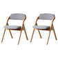 Scandinavian Home Side Chair Upholstered Open Back Wood Folding Dining Room Chair Smoke Gray Natural Wood Set of 2 Clearhalo ' kitchen&dining_furn' 'Dining Chairs' 'Dining Tables & Seating' 'dining_chair' 'Furniture' 'furniture_dining_chair' 'Kitchen & Dining Furniture' 'kitchen' 3968692