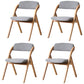 Scandinavian Home Side Chair Upholstered Open Back Wood Folding Dining Room Chair Smoke Gray Natural Wood Set of 4 Clearhalo ' kitchen&dining_furn' 'Dining Chairs' 'Dining Tables & Seating' 'dining_chair' 'Furniture' 'furniture_dining_chair' 'Kitchen & Dining Furniture' 'kitchen' 3968693