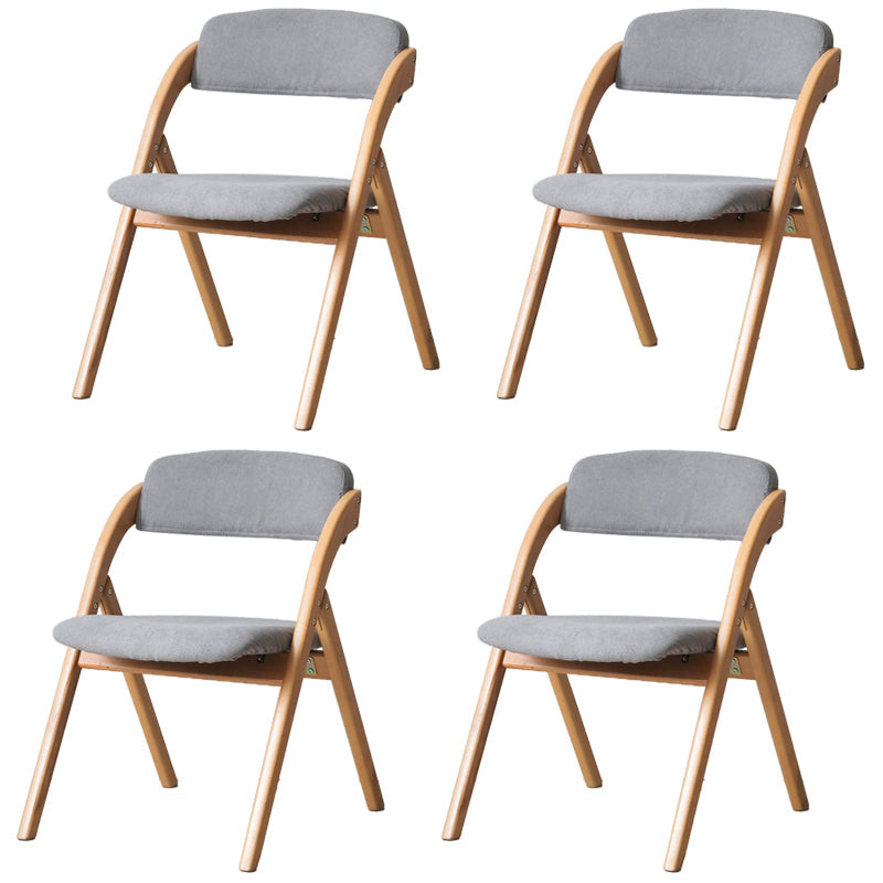 Scandinavian Home Side Chair Upholstered Open Back Wood Folding Dining Room Chair Smoke Gray Natural Wood Set of 4 Clearhalo ' kitchen&dining_furn' 'Dining Chairs' 'Dining Tables & Seating' 'dining_chair' 'Furniture' 'furniture_dining_chair' 'Kitchen & Dining Furniture' 'kitchen' 3968693