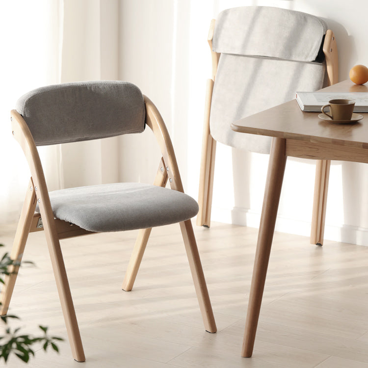 Scandinavian Home Side Chair Upholstered Open Back Wood Folding Dining Room Chair Clearhalo ' kitchen&dining_furn' 'Dining Chairs' 'Dining Tables & Seating' 'dining_chair' 'Furniture' 'furniture_dining_chair' 'Kitchen & Dining Furniture' 'kitchen' 3968694